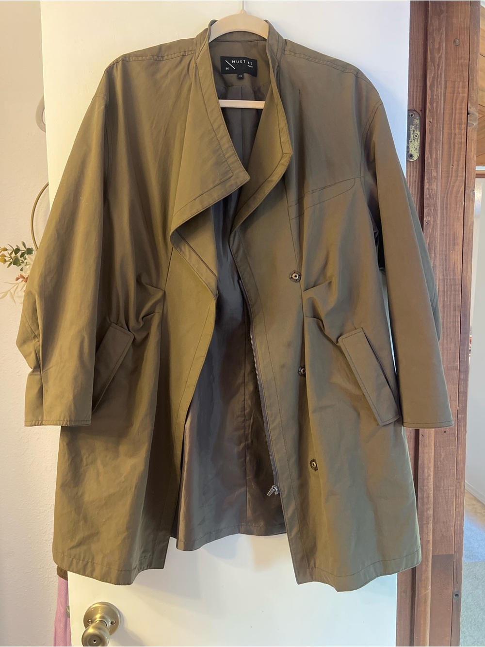 Hustler Hollywood Olive Utility Trench Coat